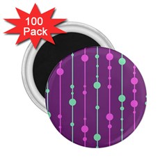 Purple and green pattern 2.25  Magnets (100 pack) 