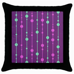 Purple and green pattern Throw Pillow Case (Black)