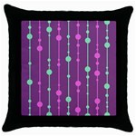 Purple and green pattern Throw Pillow Case (Black) Front