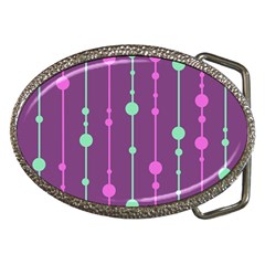 Purple and green pattern Belt Buckles