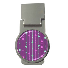 Purple and green pattern Money Clips (Round) 