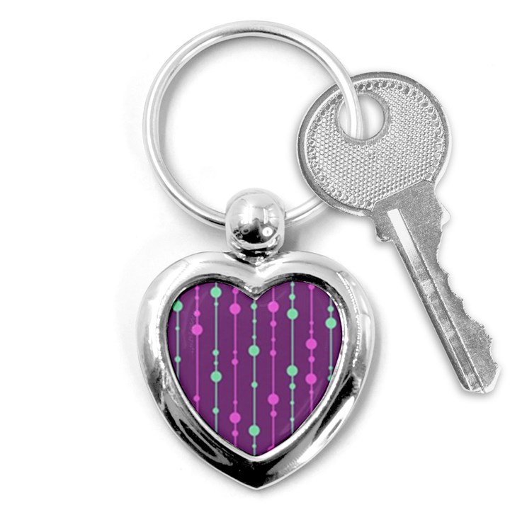 Purple and green pattern Key Chains (Heart) 