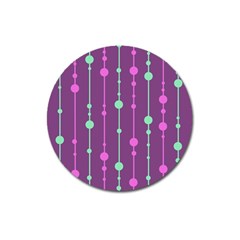 Purple and green pattern Magnet 3  (Round)