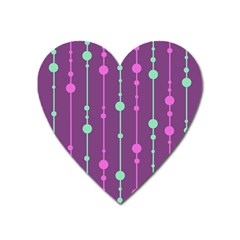 Purple and green pattern Heart Magnet