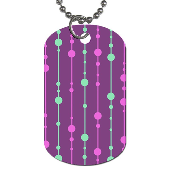 Purple and green pattern Dog Tag (Two Sides)