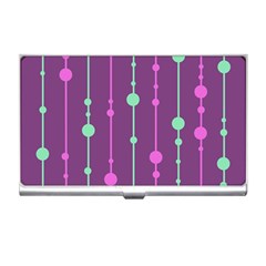 Purple And Green Pattern Business Card Holders by Valentinaart