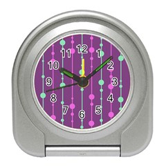 Purple and green pattern Travel Alarm Clocks