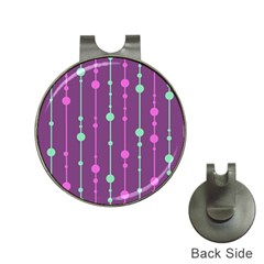 Purple and green pattern Hat Clips with Golf Markers