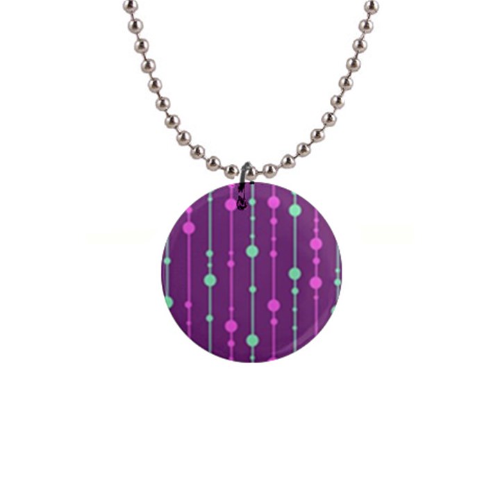 Purple and green pattern Button Necklaces