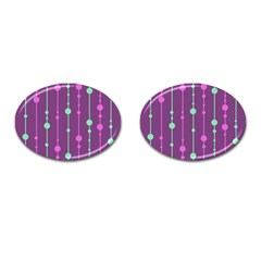 Purple and green pattern Cufflinks (Oval)