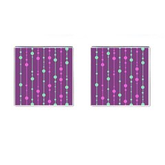 Purple and green pattern Cufflinks (Square)