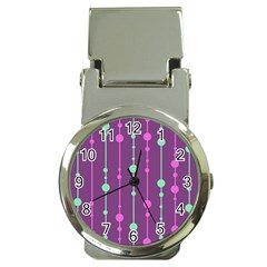 Purple and green pattern Money Clip Watches