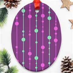 Purple and green pattern Oval Ornament (Two Sides)