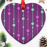 Purple and green pattern Heart Ornament (2 Sides) Front