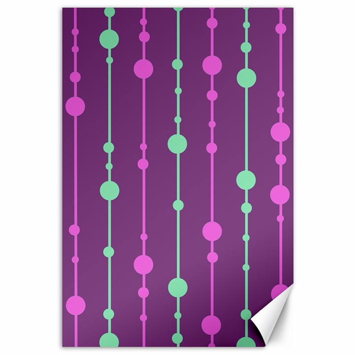 Purple and green pattern Canvas 12  x 18  