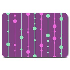 Purple And Green Pattern Large Doormat  by Valentinaart