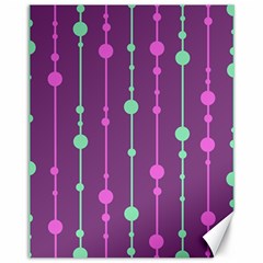 Purple and green pattern Canvas 11  x 14  