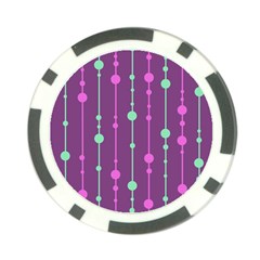 Purple and green pattern Poker Chip Card Guards