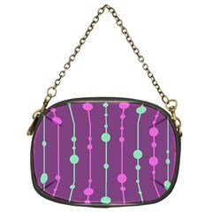 Purple And Green Pattern Chain Purses (one Side)  by Valentinaart