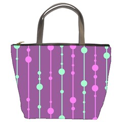 Purple and green pattern Bucket Bags