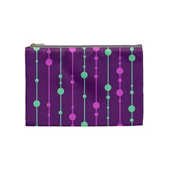 Purple And Green Pattern Cosmetic Bag (medium)  by Valentinaart