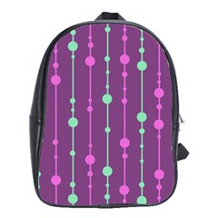 Purple and green pattern School Bags(Large) 