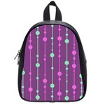 Purple and green pattern School Bags (Small)  Front