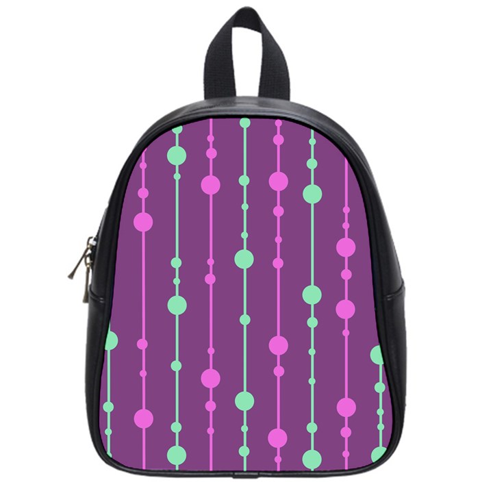 Purple and green pattern School Bags (Small) 