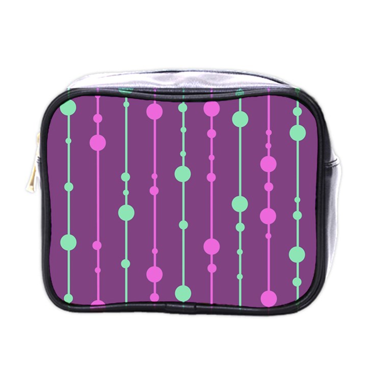 Purple and green pattern Mini Toiletries Bags