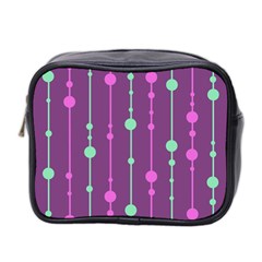 Purple and green pattern Mini Toiletries Bag 2-Side