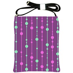 Purple and green pattern Shoulder Sling Bags