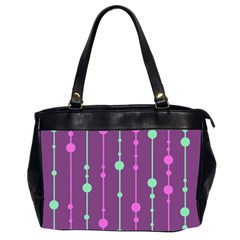 Purple and green pattern Office Handbags (2 Sides) 