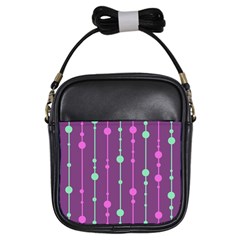 Purple and green pattern Girls Sling Bags