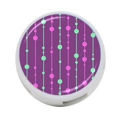 Purple and green pattern 4-Port USB Hub (One Side)