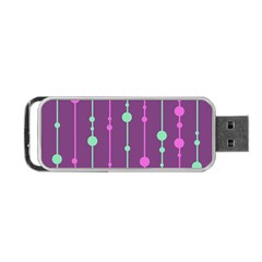 Purple And Green Pattern Portable Usb Flash (one Side) by Valentinaart