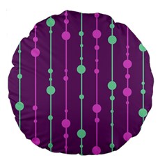 Purple and green pattern Large 18  Premium Round Cushions