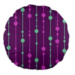 Purple and green pattern Large 18  Premium Round Cushions Front