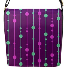 Purple and green pattern Flap Messenger Bag (S)