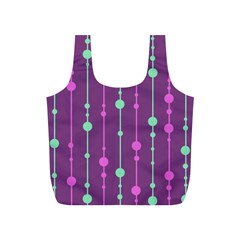 Purple and green pattern Full Print Recycle Bags (S) 