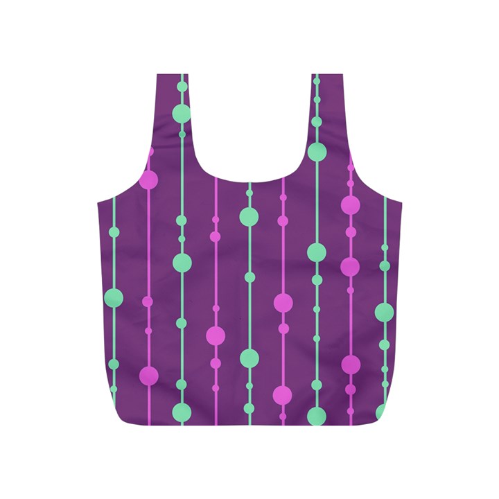 Purple and green pattern Full Print Recycle Bags (S) 