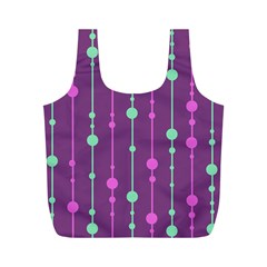 Purple and green pattern Full Print Recycle Bags (M) 