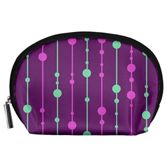 Purple and green pattern Accessory Pouches (Large) 