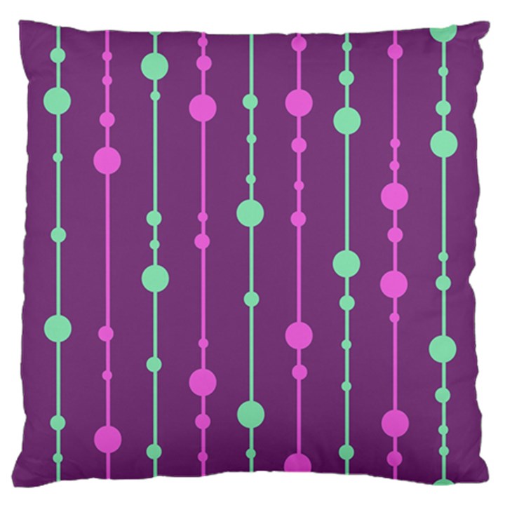 Purple and green pattern Large Flano Cushion Case (One Side)