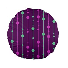 Purple and green pattern Standard 15  Premium Flano Round Cushions