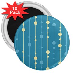 Blue Pattern 3  Magnets (10 Pack) 