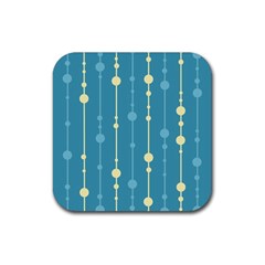 Blue Pattern Rubber Coaster (square)  by Valentinaart