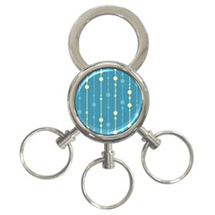 Blue Pattern 3-ring Key Chains