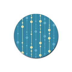 Blue Pattern Rubber Coaster (round)  by Valentinaart