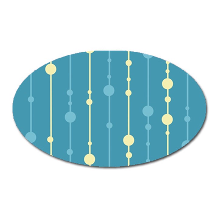 Blue pattern Oval Magnet