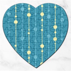 Blue Pattern Jigsaw Puzzle (heart)